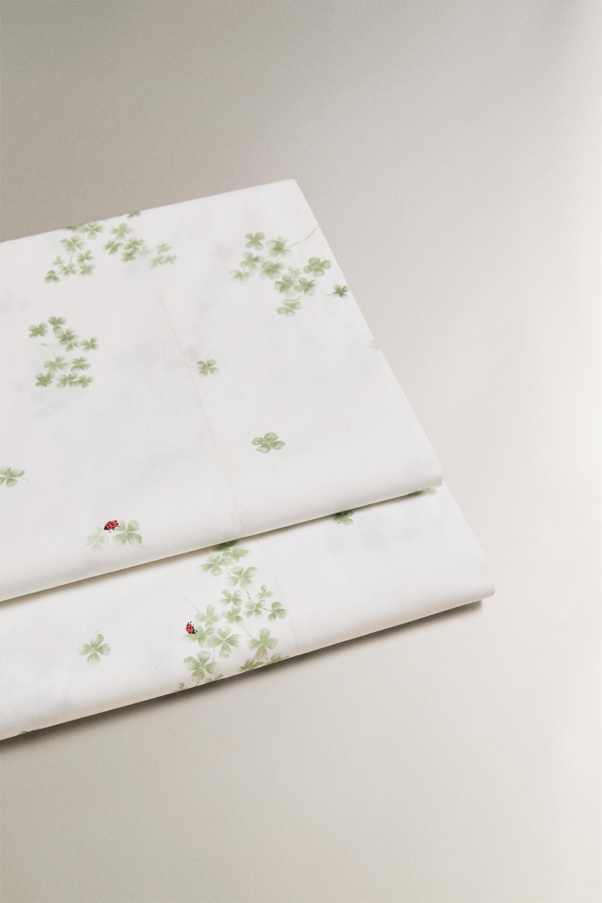 CLOVER AND LADYBUG COTTON FLAT SHEET